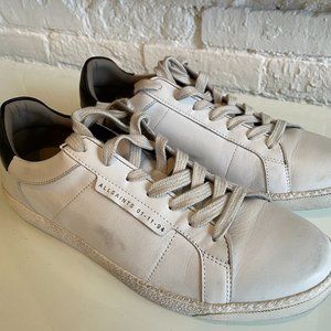 Men's All Saints White Leather Sneakers. Size 9